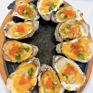 grill oyster with cheese